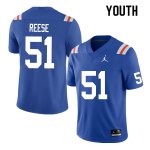 Youth Florida Gators #51 Stewart Reese NCAA Nike Blue Throwback Authentic Stitched College Football Jersey NAA2162AZ